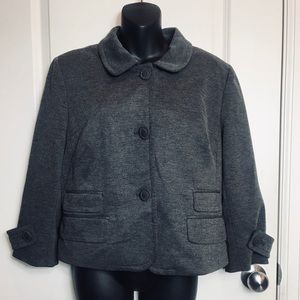 LOFT Womens Gray Collar Blazer size 14